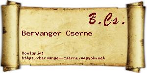 Bervanger Cserne névjegykártya